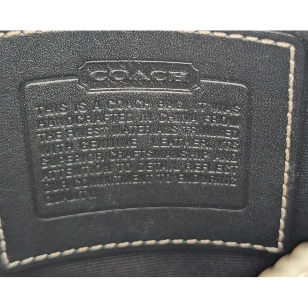 Coach Gray Black Signature‎ Mini C Canvas Leather Trim Crossbody Bag Y2K Classic - Picture 7 of 13